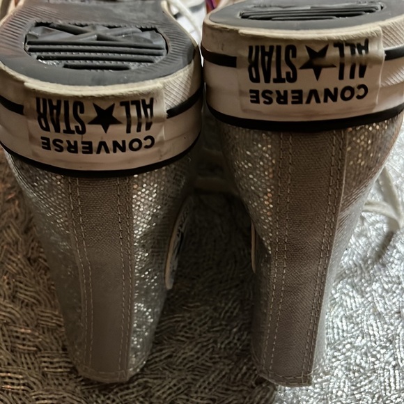 Converse All Star Chuck Taylor Sparkle Knit Hi Top Sneakers Women's Sz 5.5 - Picture 2 of 3